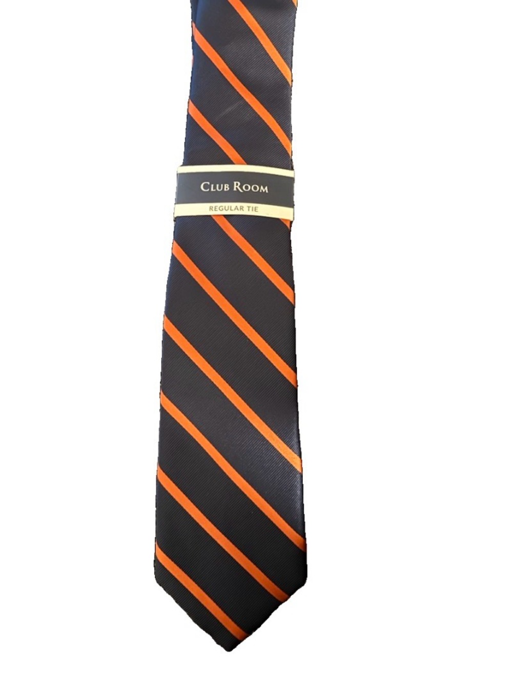 CLUB ROOM Men's Regular Tie ~ Blue & Orange ~ Bailey Stripe ~ NEW MSRP: $55.